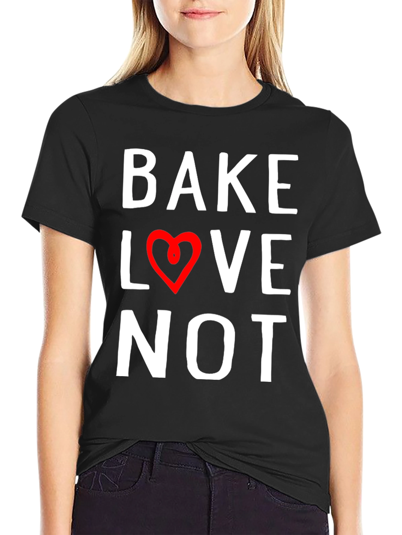 Bake Love Not Graphic Tee - Stylish Comfort