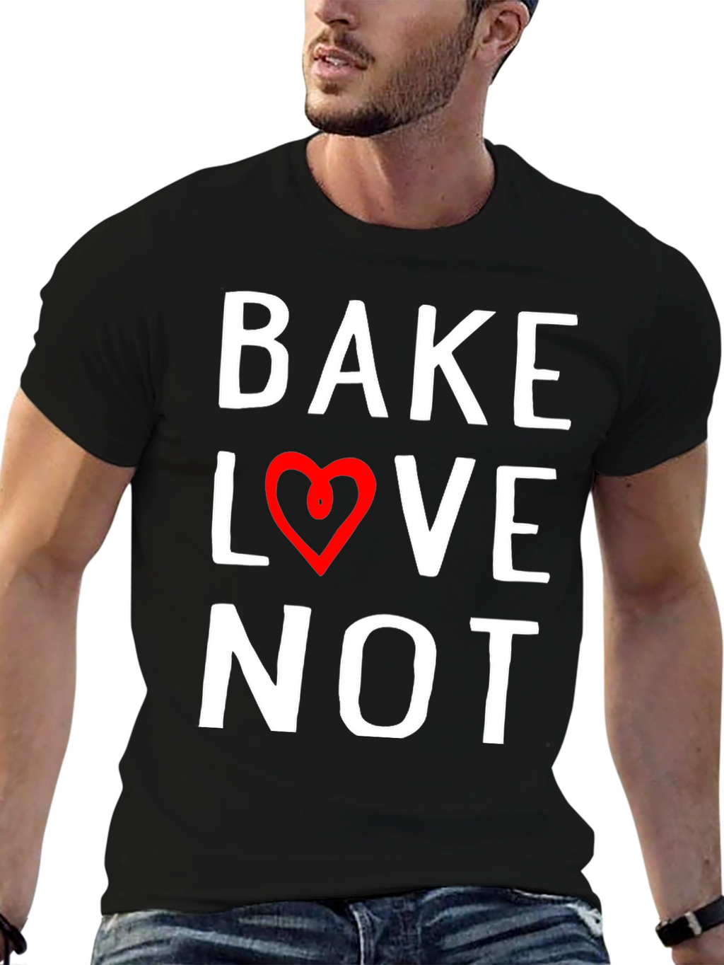 Bake Love Not Graphic Tee - Stylish Comfort