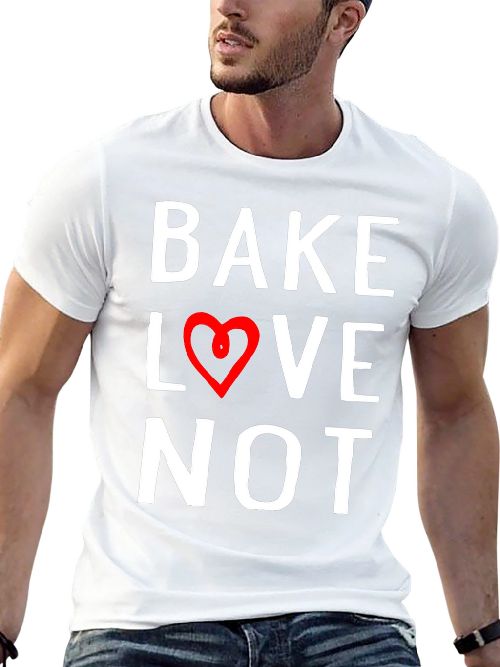 Bake Love Not Graphic Tee - Stylish Comfort