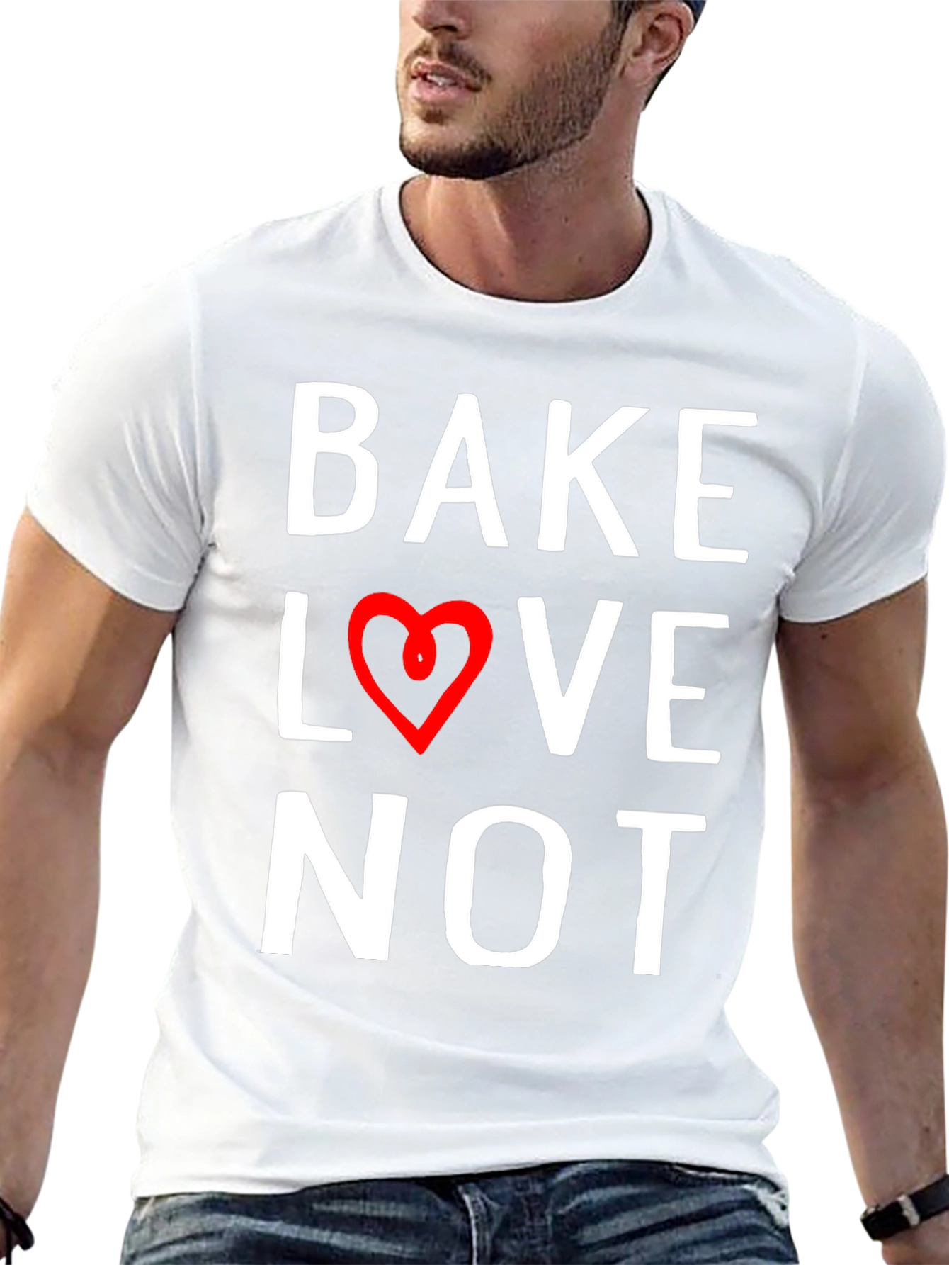 Bake Love Not Graphic Tee - Stylish Comfort