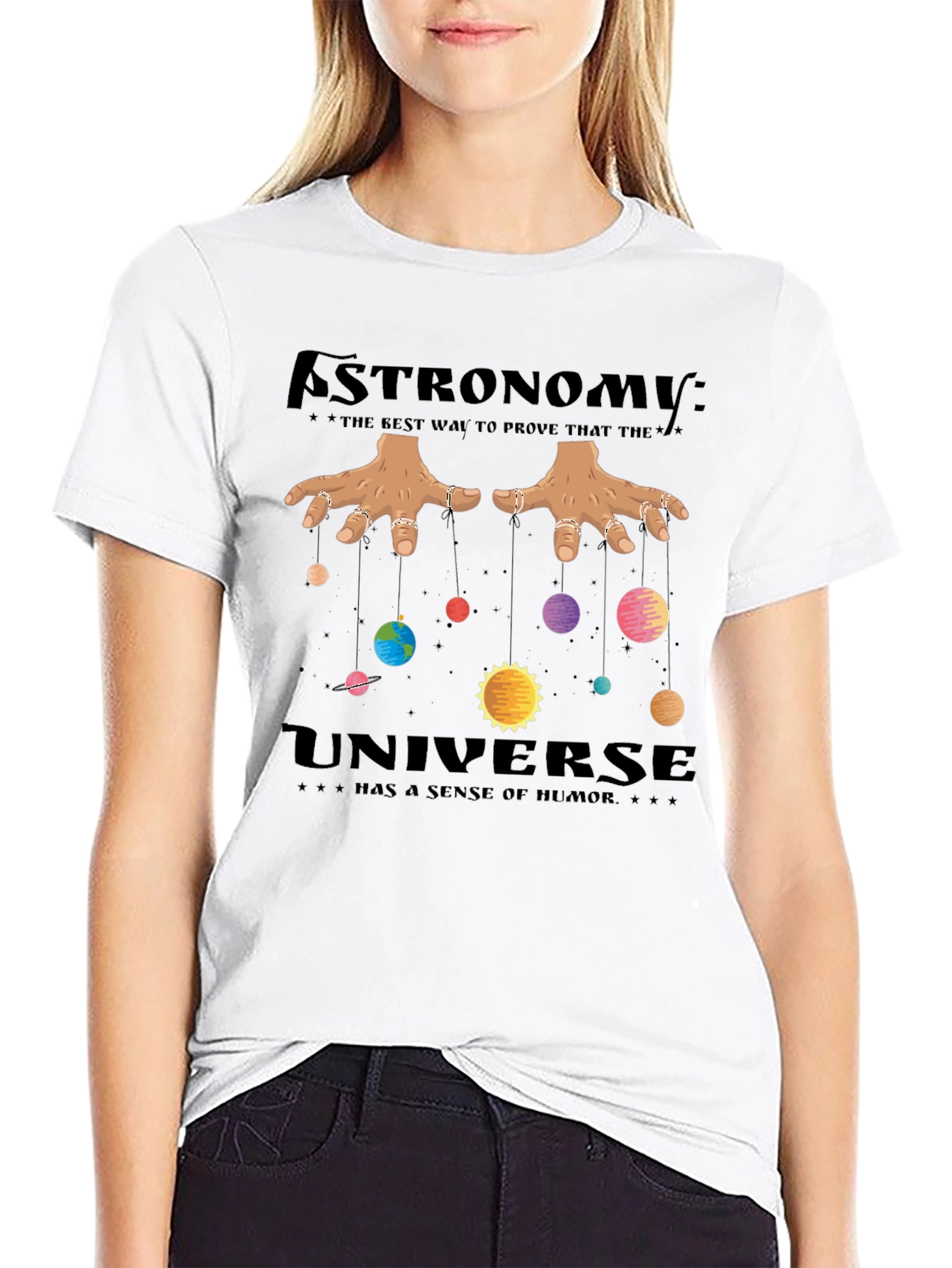 Astronomy Universe Humor Black T-Shirt