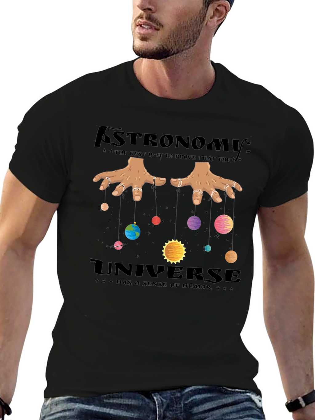 Astronomy Universe Humor Black T-Shirt