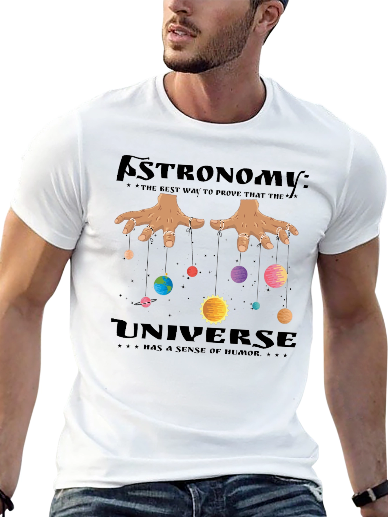Astronomy Universe Humor Black T-Shirt