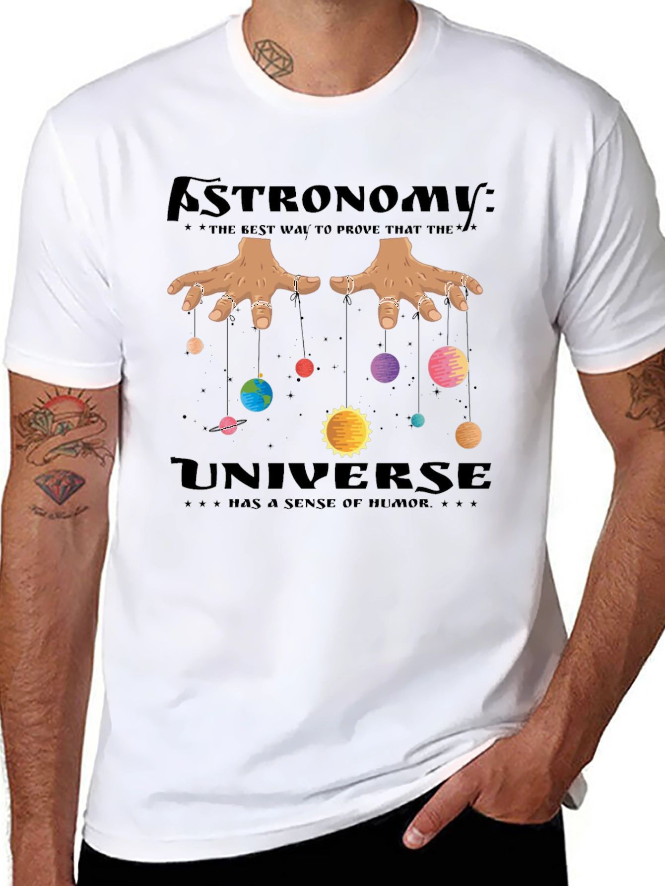 Astronomy Universe Humor Black T-Shirt