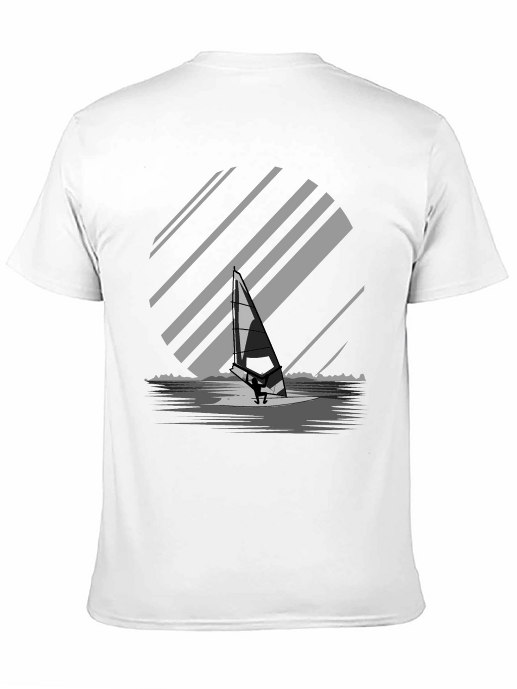 Windsurfer Graphic Tee - Black Cotton Blend T-Shirt