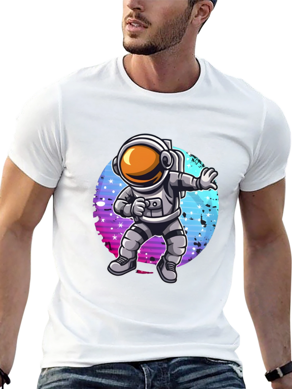 Dabbing Astronaut Graphic T-Shirt