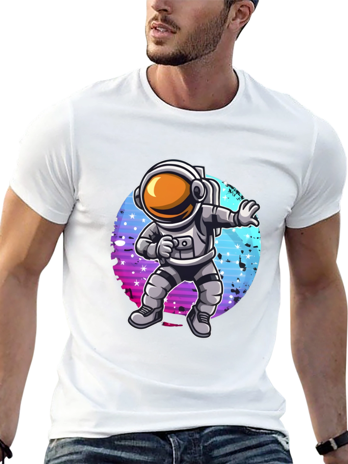 Dabbing Astronaut Graphic T-Shirt