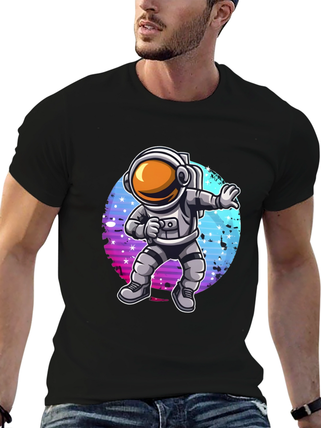 Dabbing Astronaut Graphic T-Shirt