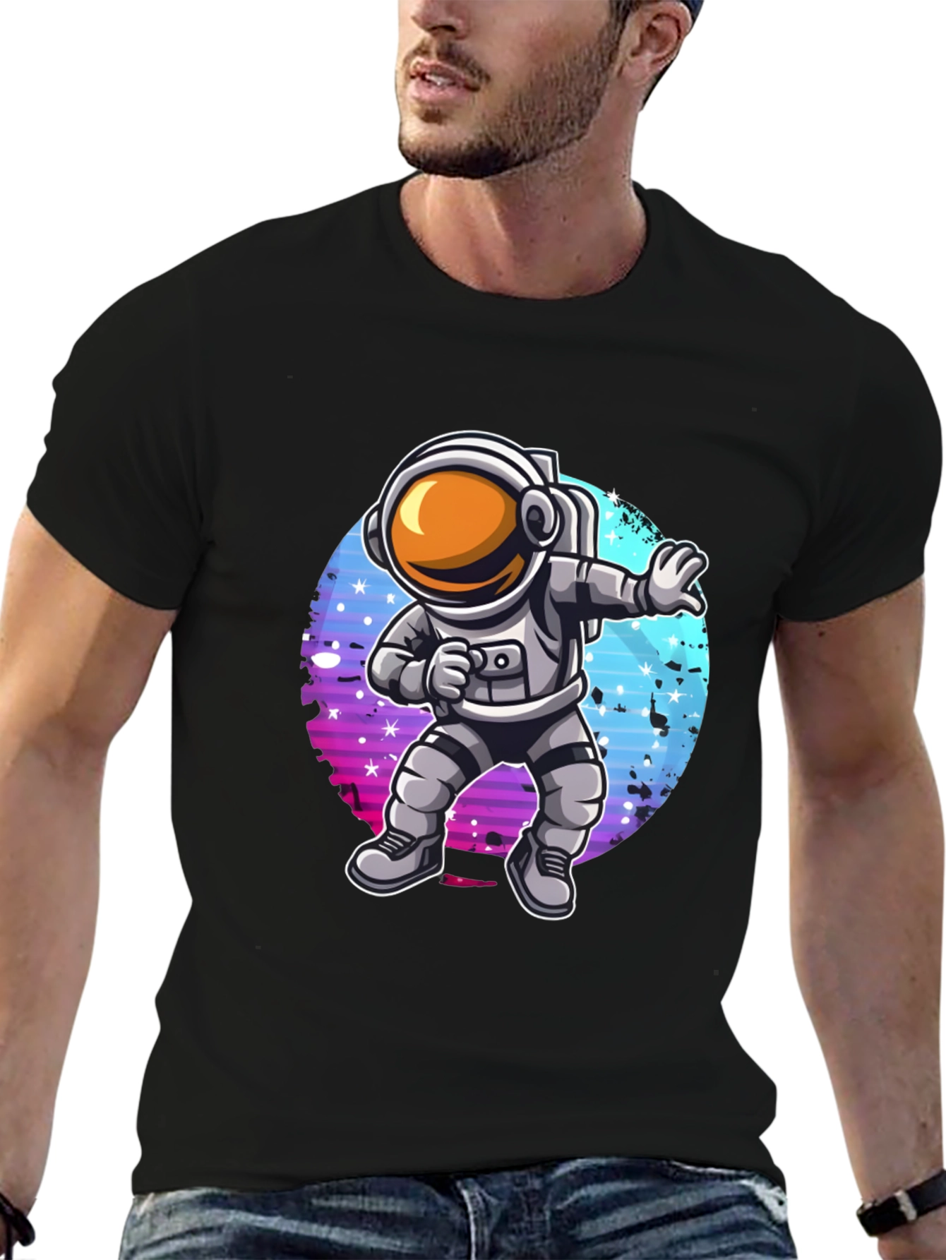 Dabbing Astronaut Graphic T-Shirt