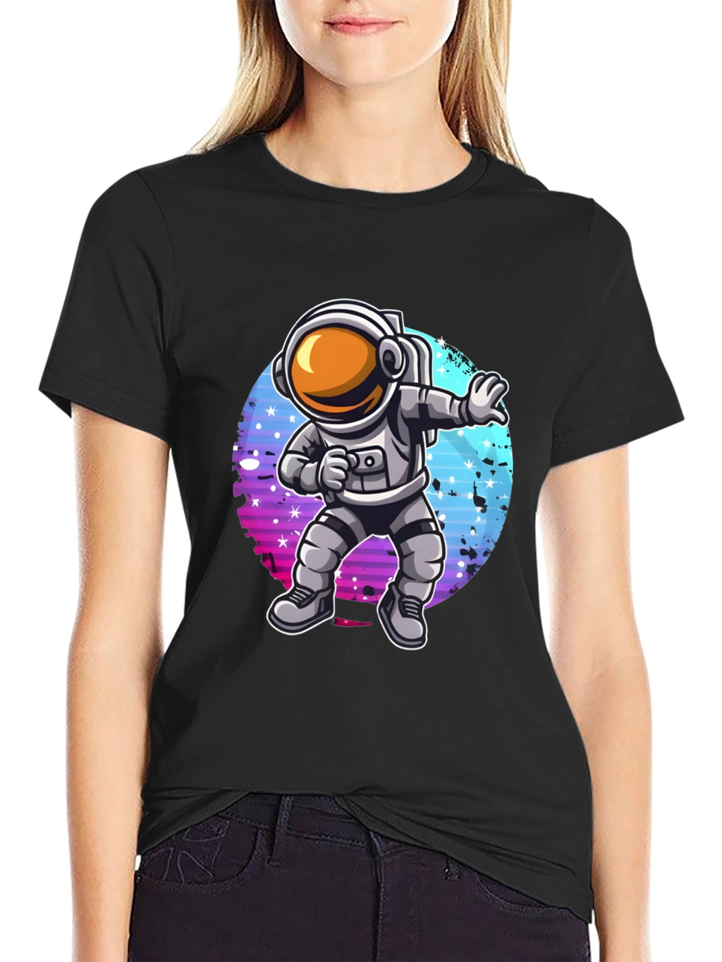 Dabbing Astronaut Graphic T-Shirt