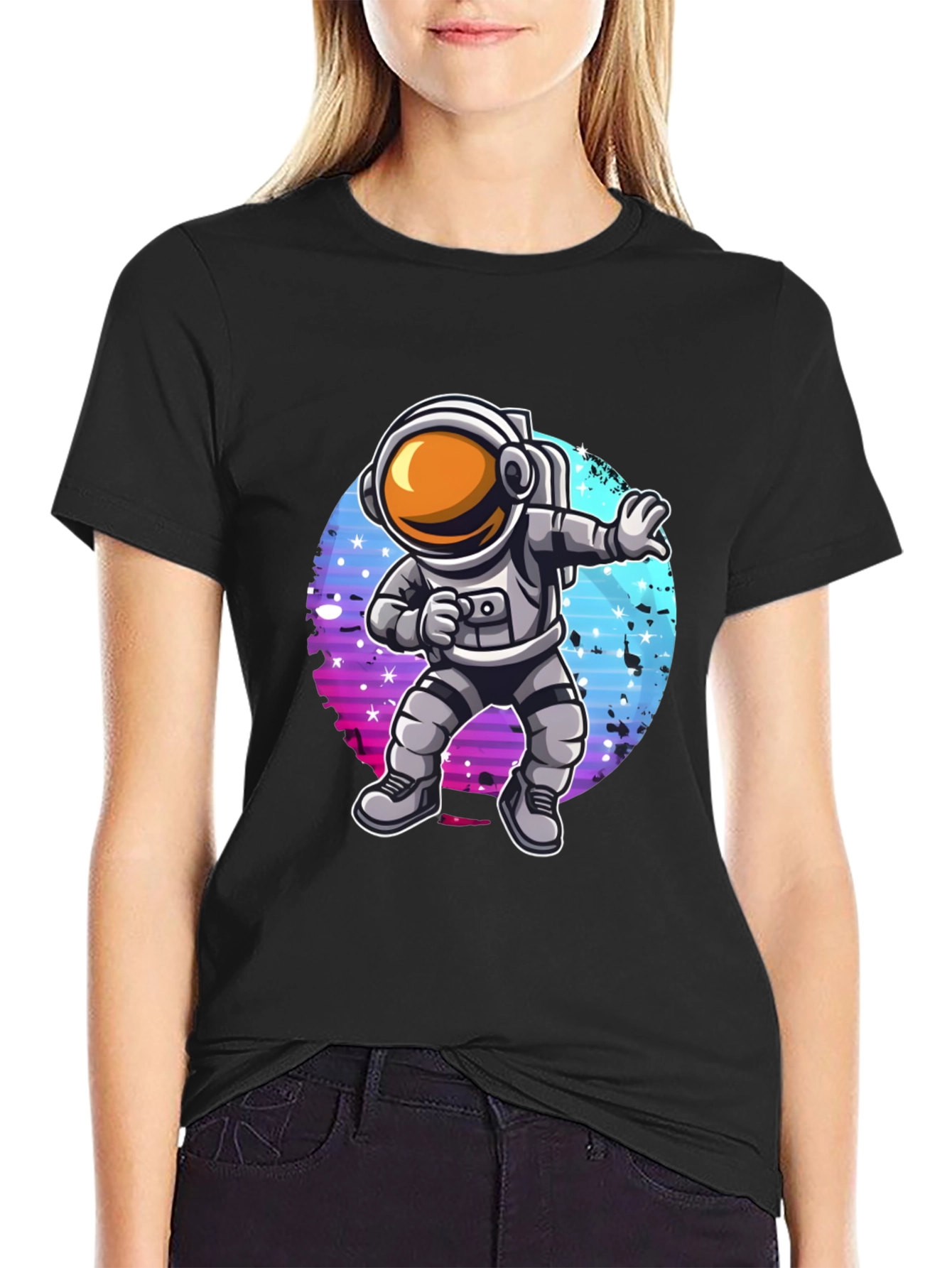 Dabbing Astronaut Graphic T-Shirt