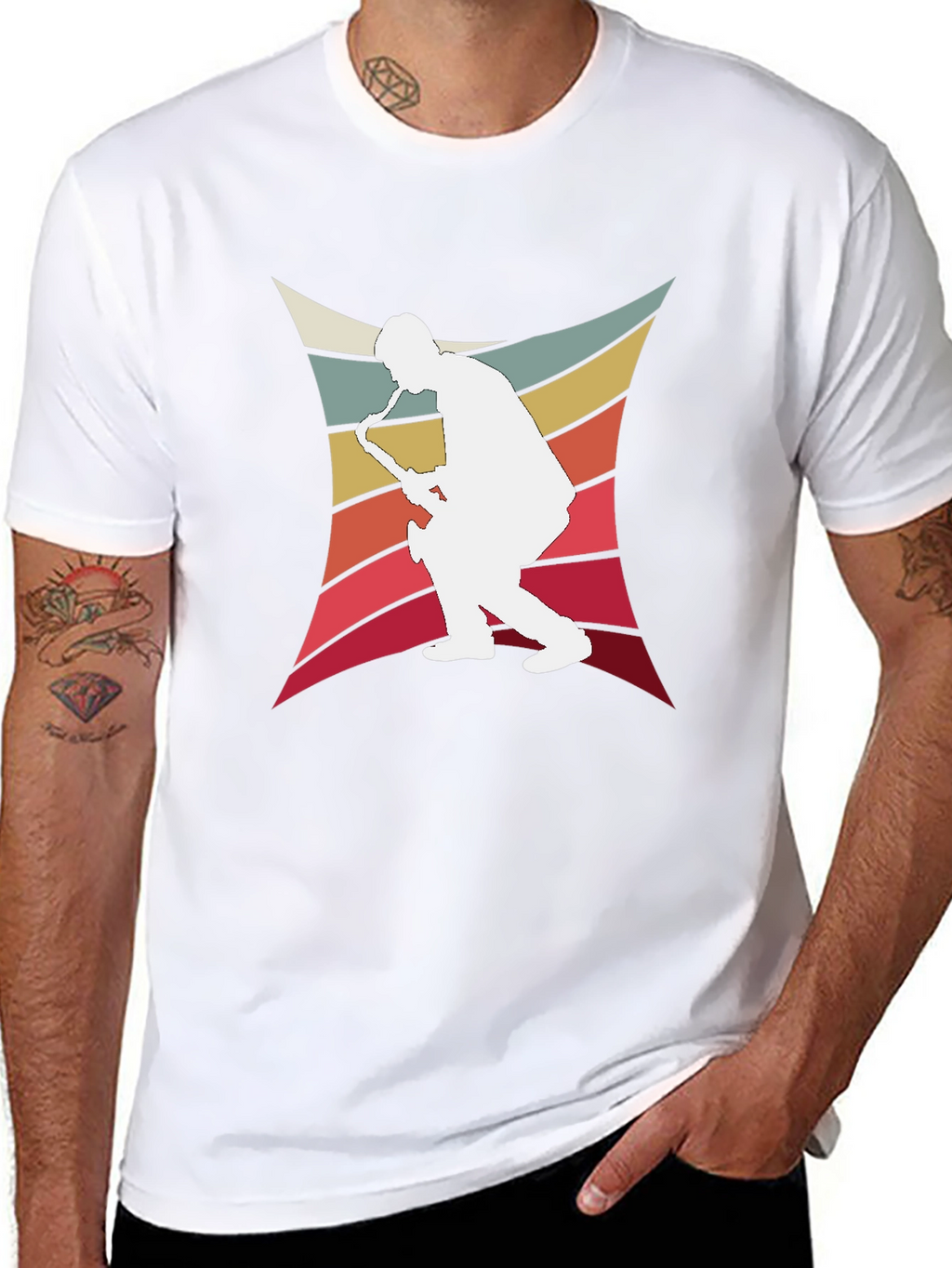 Retro Saxophone Player Graphic Tee