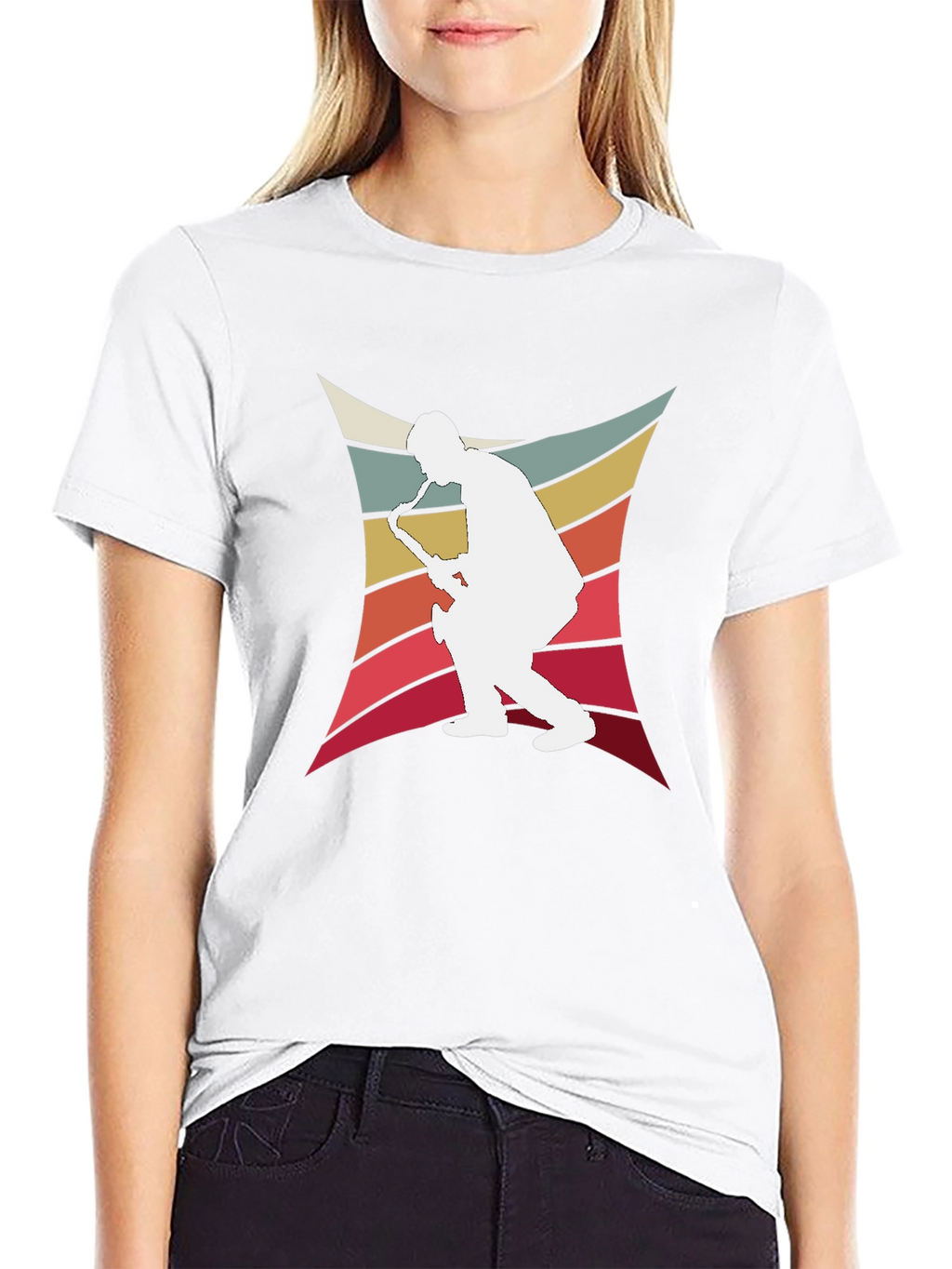 Retro Saxophone Player Graphic Tee