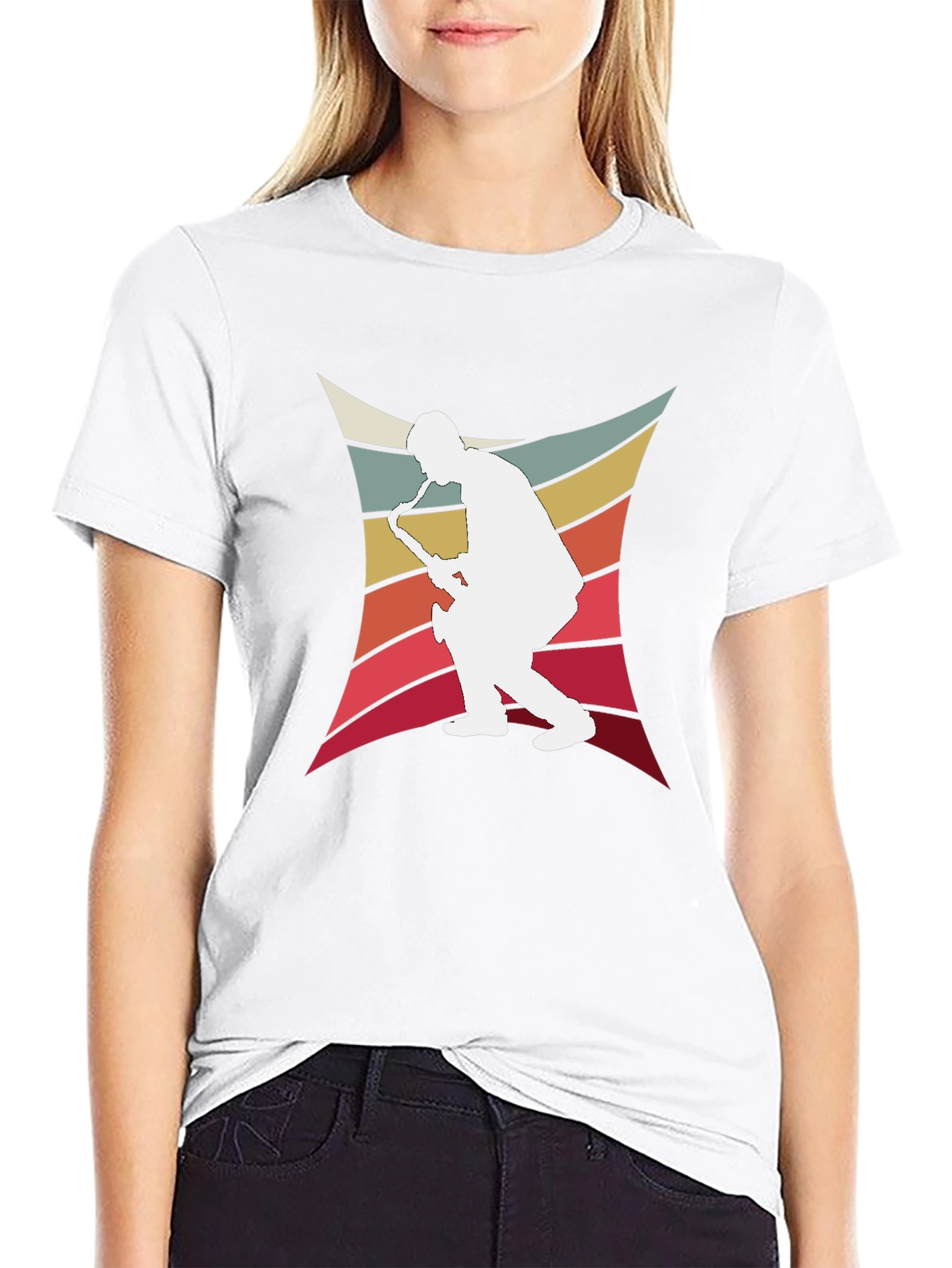 Retro Saxophone Player Graphic Tee