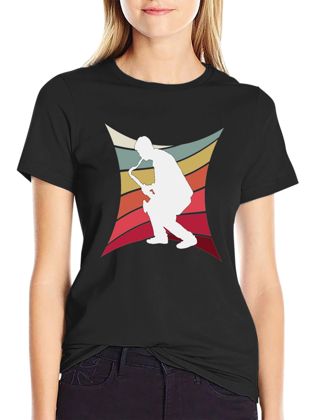 Retro Saxophone Player Graphic Tee