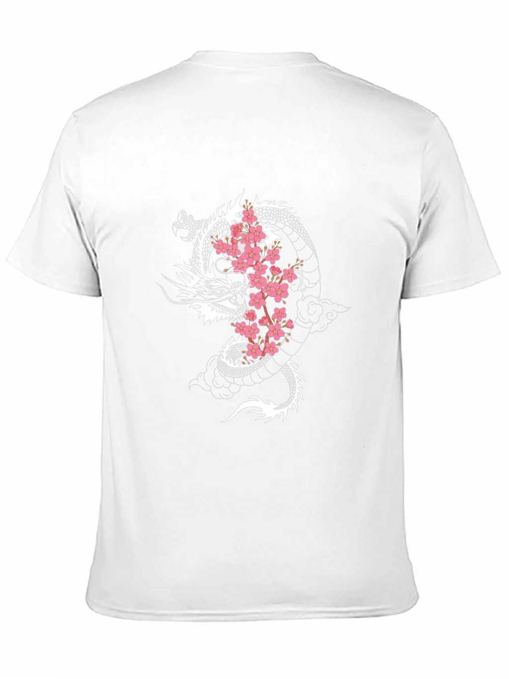 Dragon & Cherry Blossom Graphic Black T-Shirt