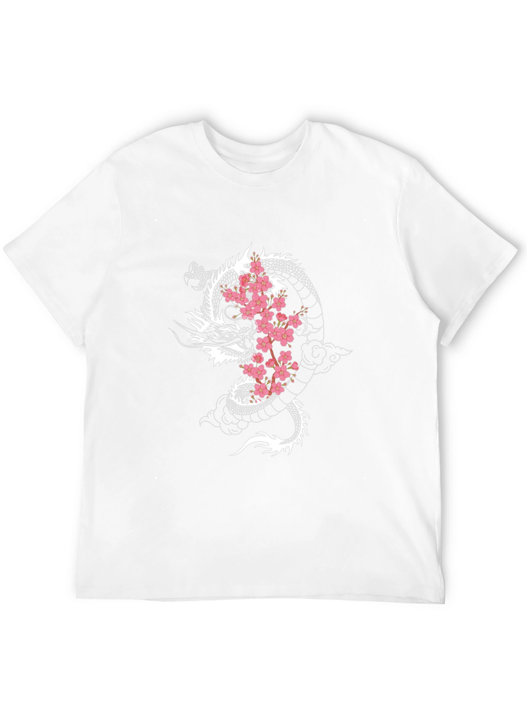 Dragon & Cherry Blossom Graphic Black T-Shirt