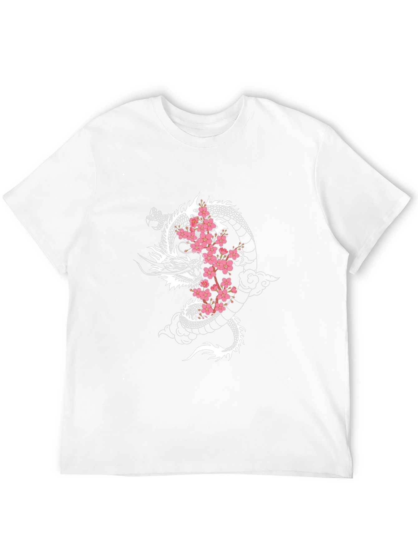 Dragon & Cherry Blossom Graphic Black T-Shirt