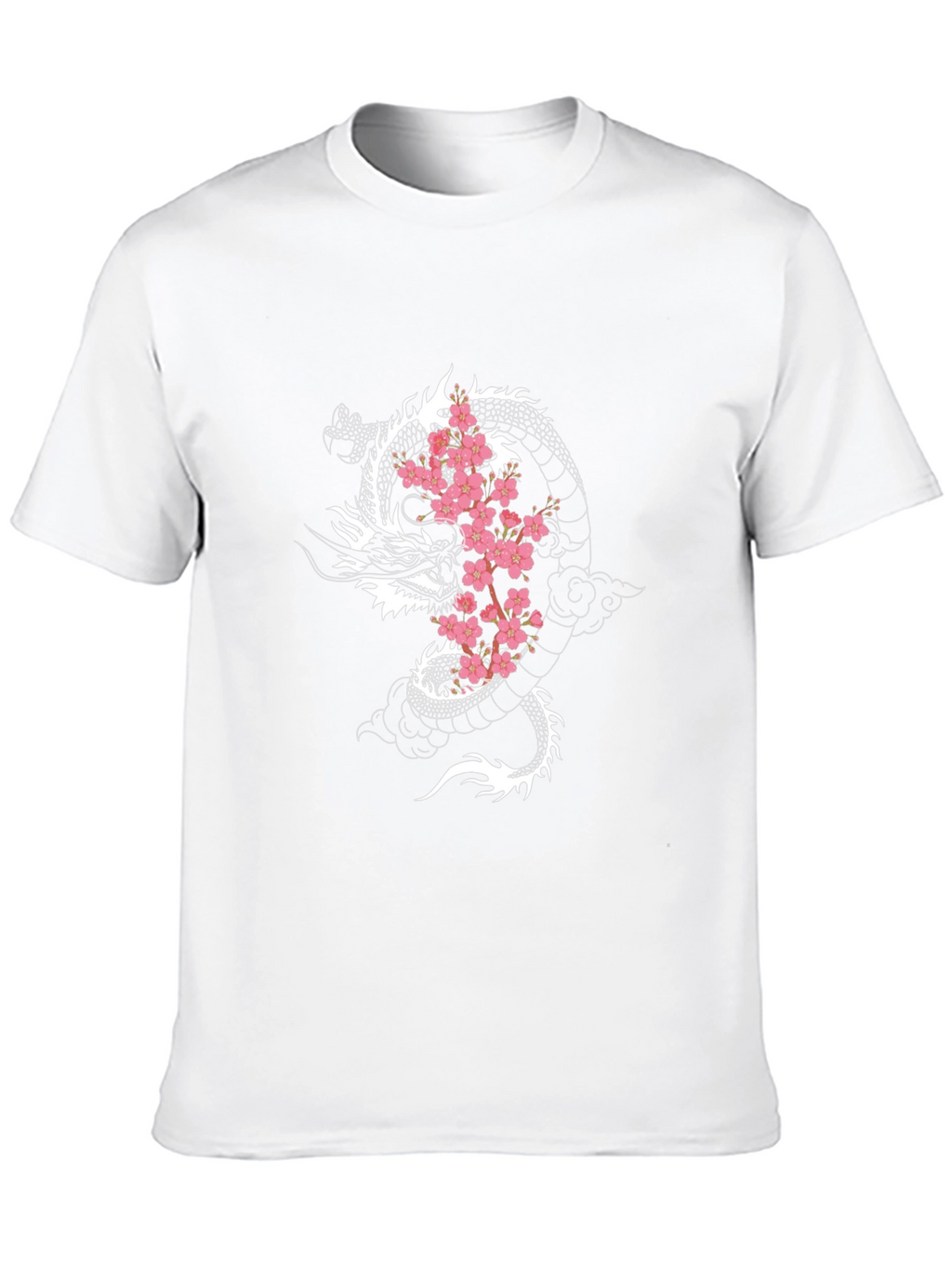 Dragon & Cherry Blossom Graphic Black T-Shirt