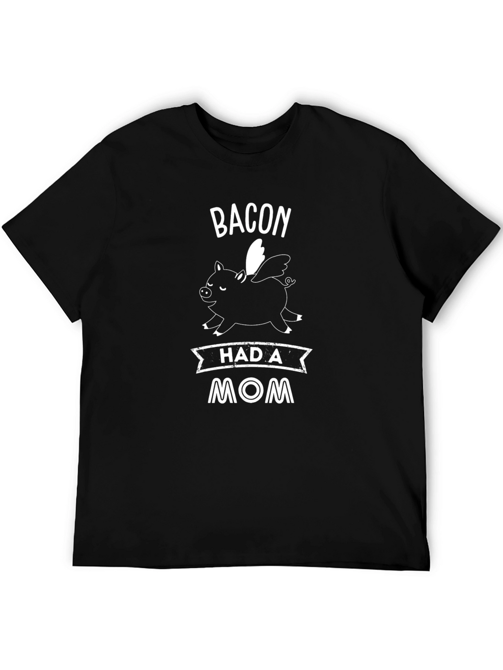 Bacon Had A Mom Graphic Tee - Black T-Shirt