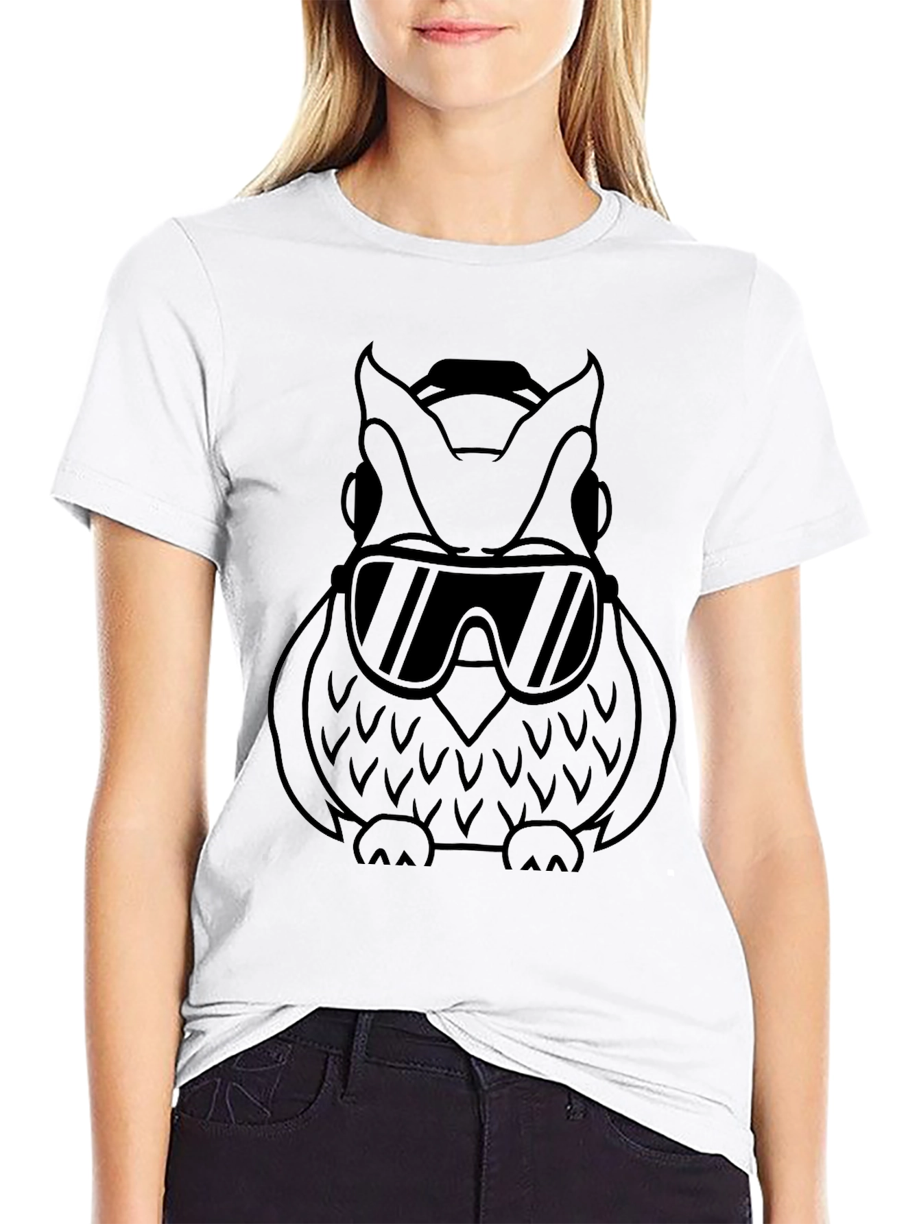 Cool Owl Graphic Tee - Stylish Black T-Shirt