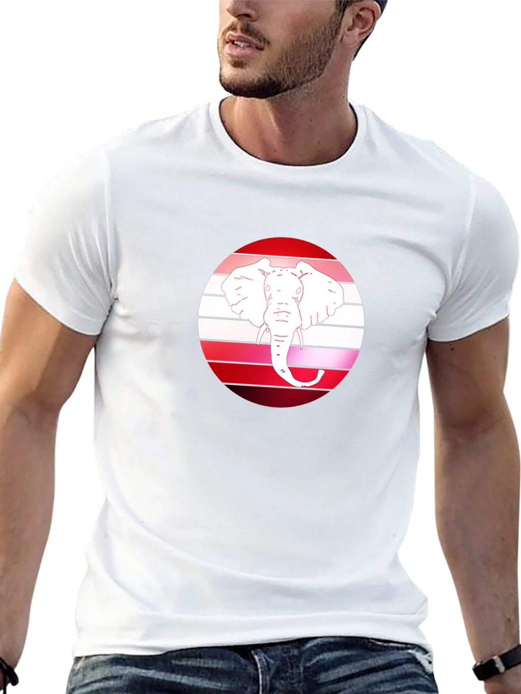 Elephant Graphic Tee - Stylish Mens Black T-Shirt