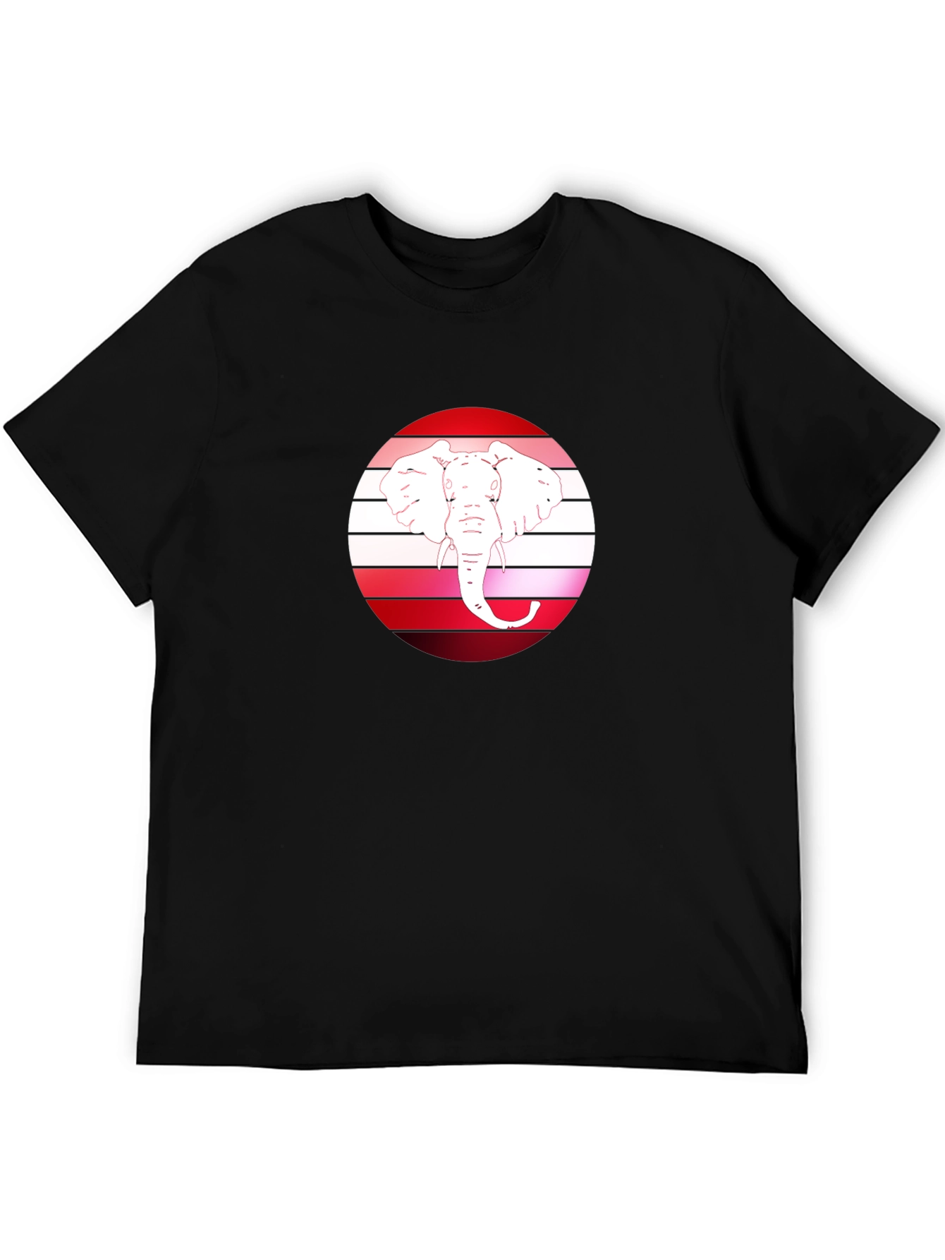 Elephant Graphic Tee - Stylish Mens Black T-Shirt