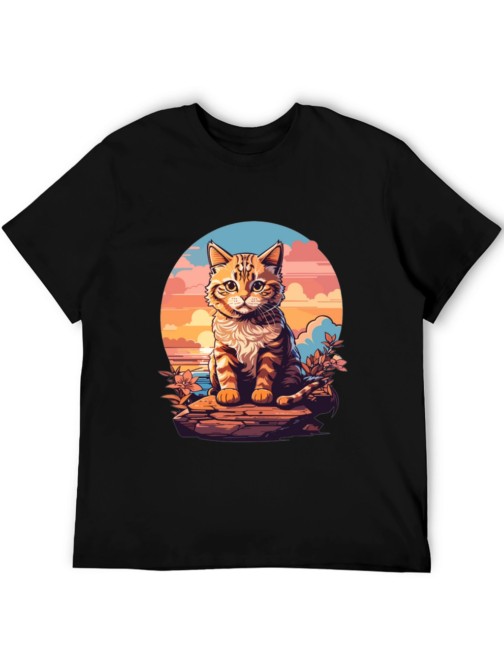 Sunset Cat Graphic Tee