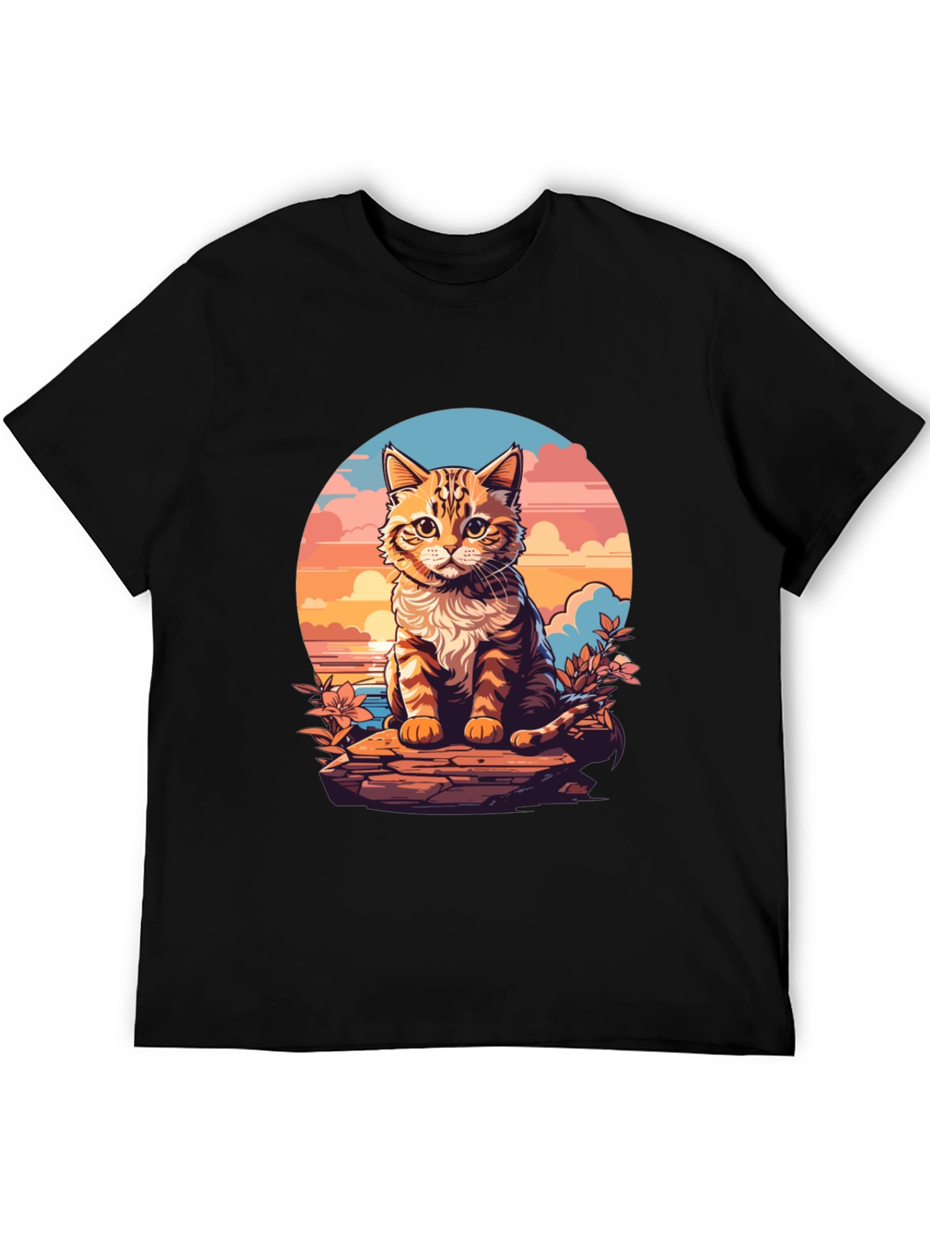 Sunset Cat Graphic Tee