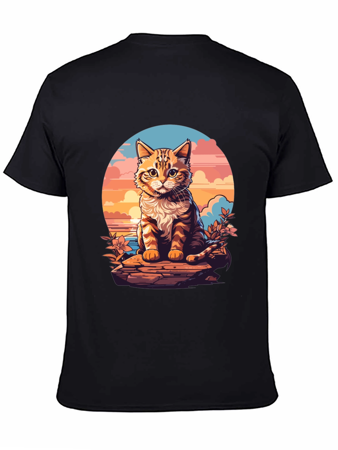 Sunset Cat Graphic Tee