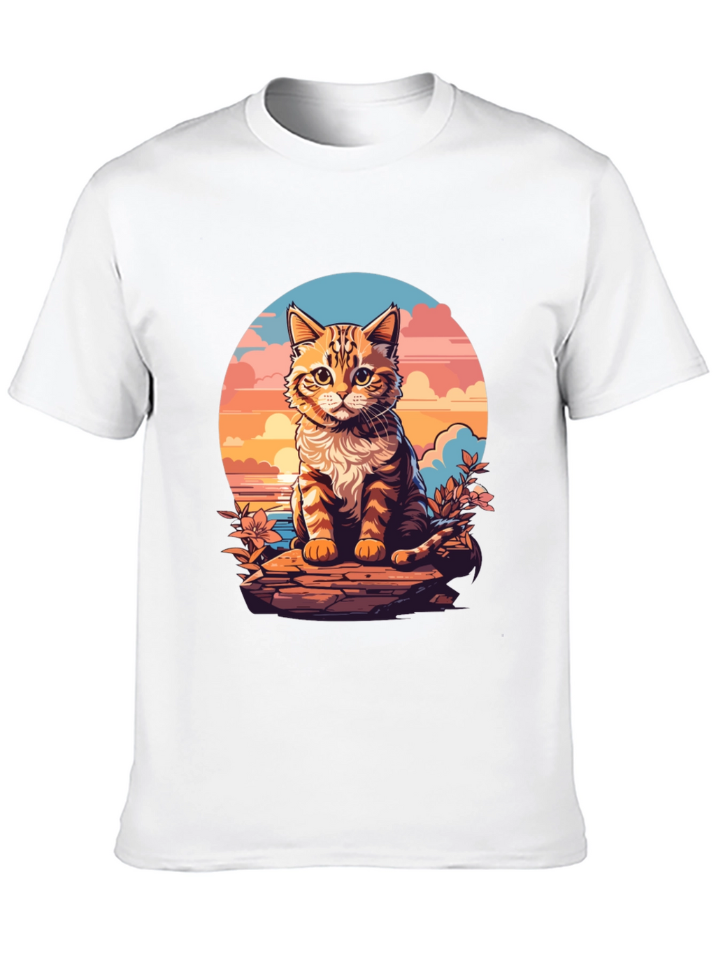 Sunset Cat Graphic Tee