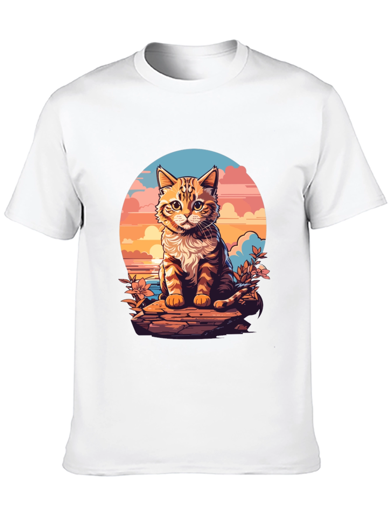 Sunset Cat Graphic Tee