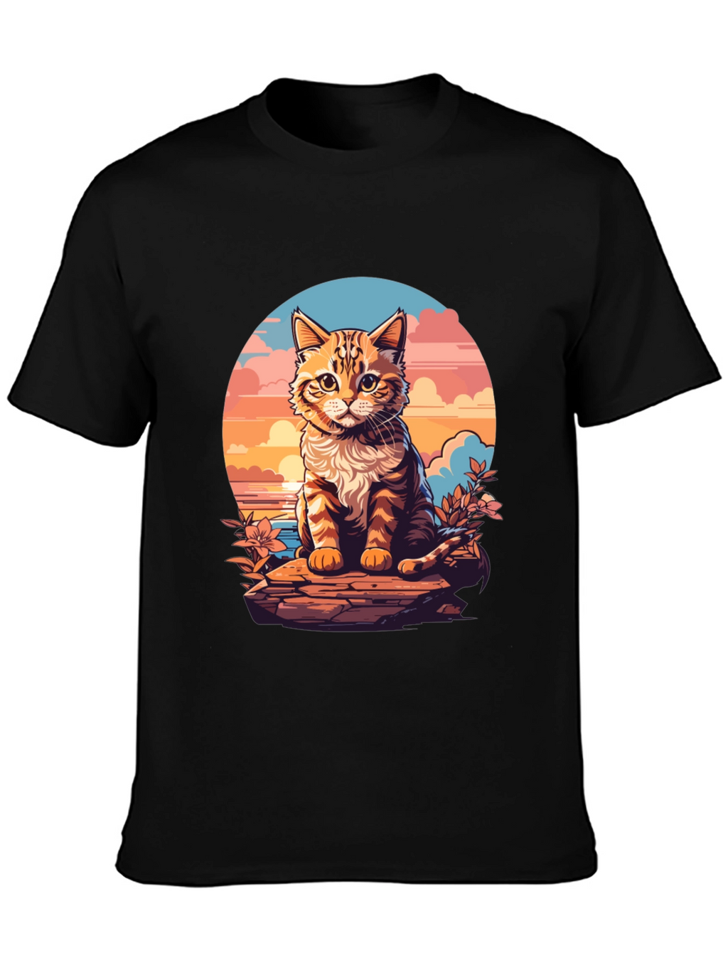 Sunset Cat Graphic Tee