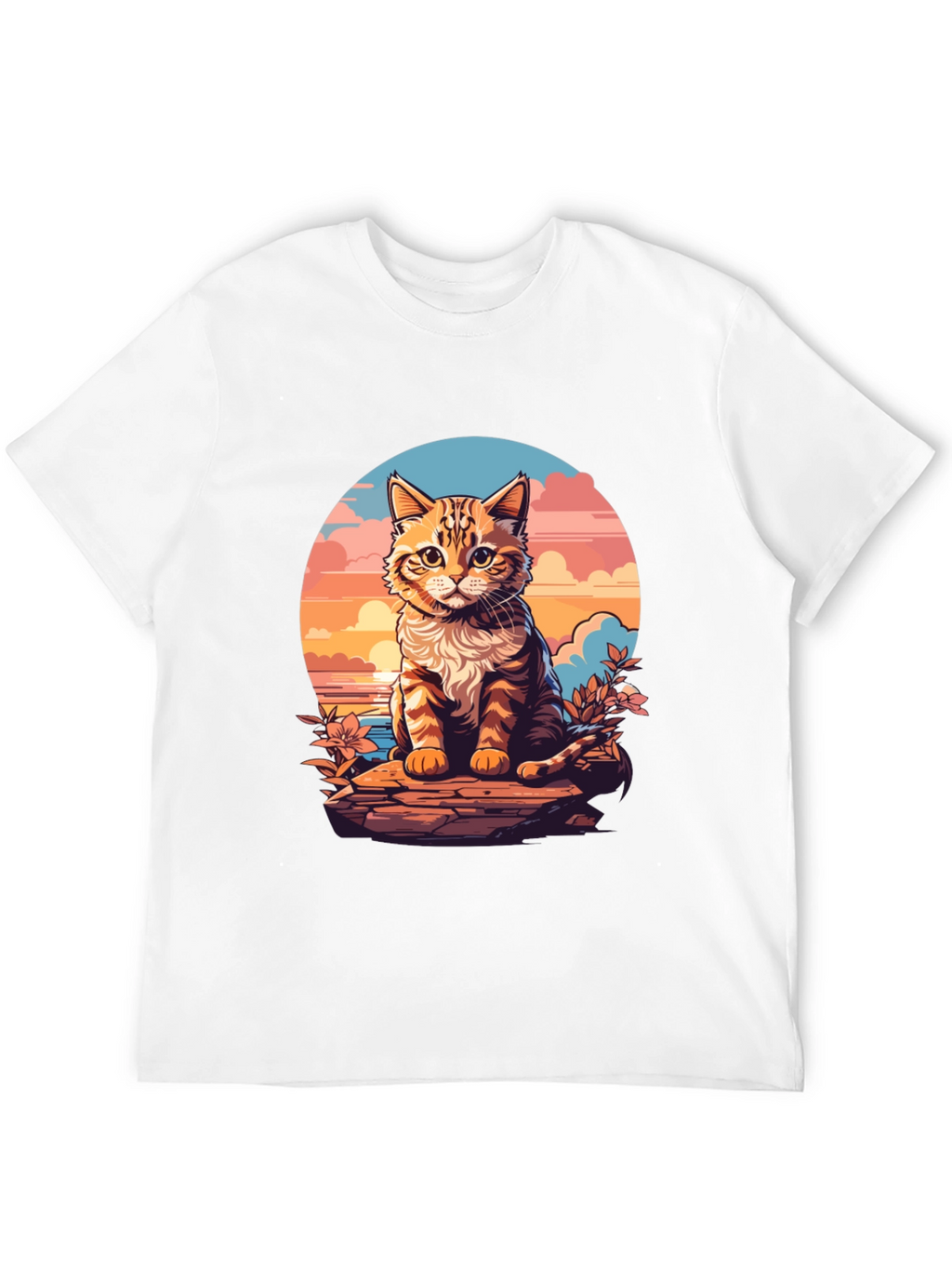 Sunset Cat Graphic Tee