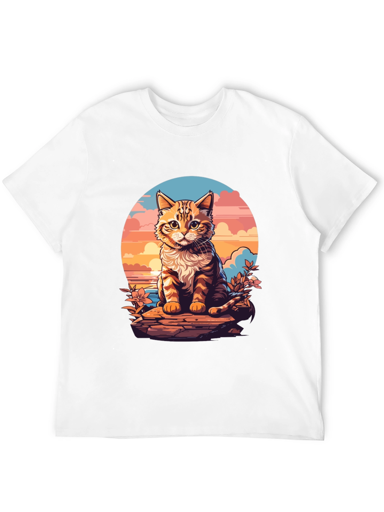 Sunset Cat Graphic Tee