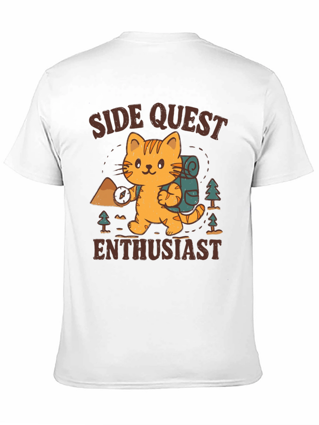 Side Quest Enthusiast Cat Hiking T-Shirt