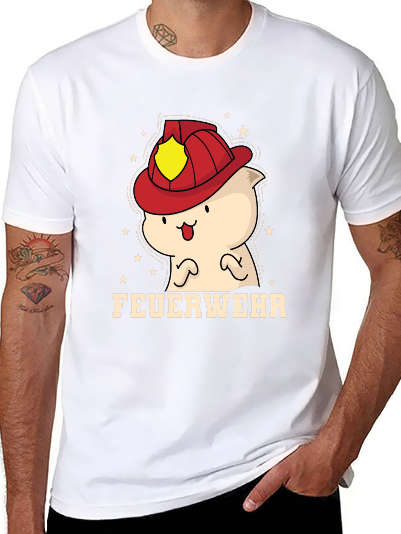 Cartoon Firefighter T-Shirt
