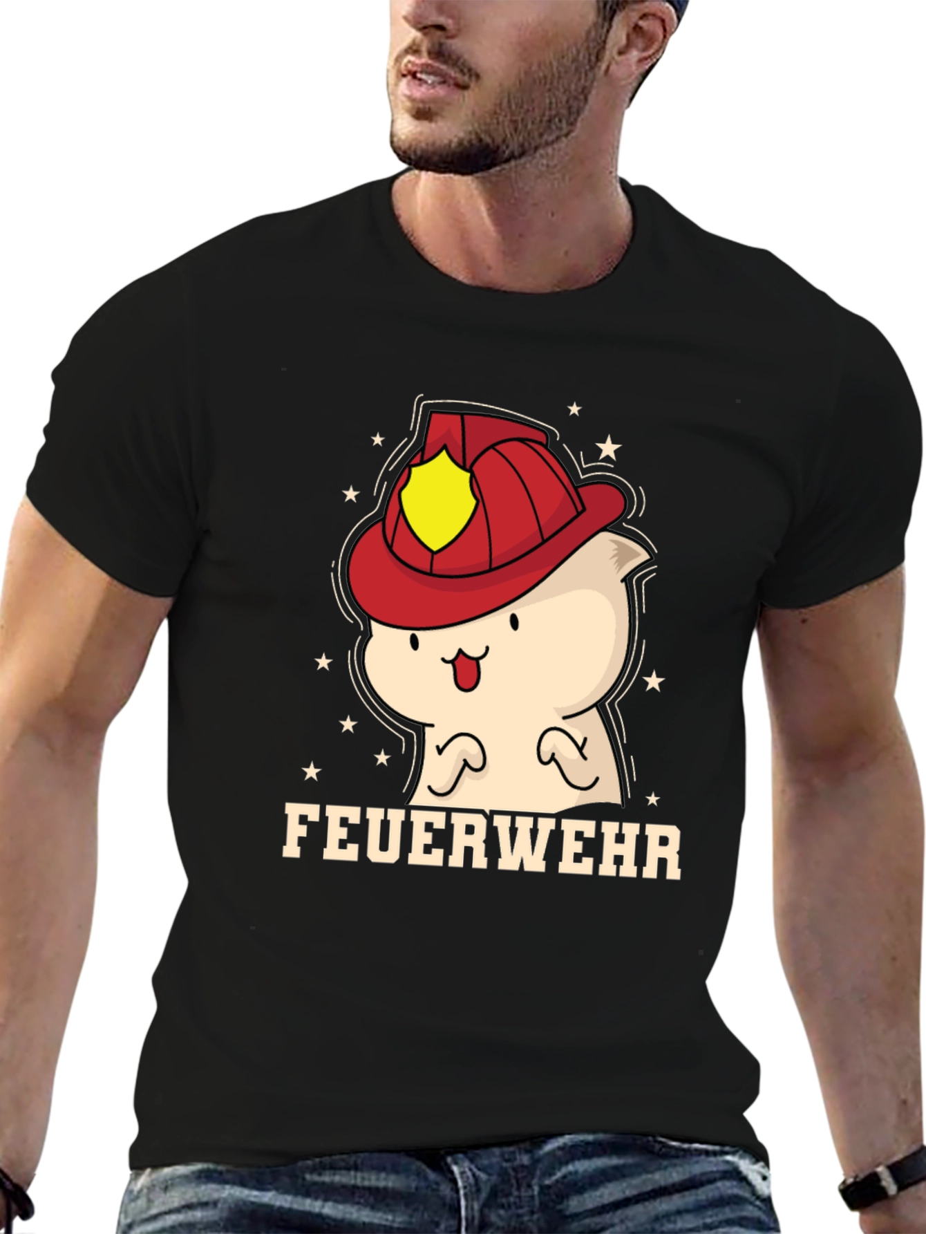 Cartoon Firefighter T-Shirt