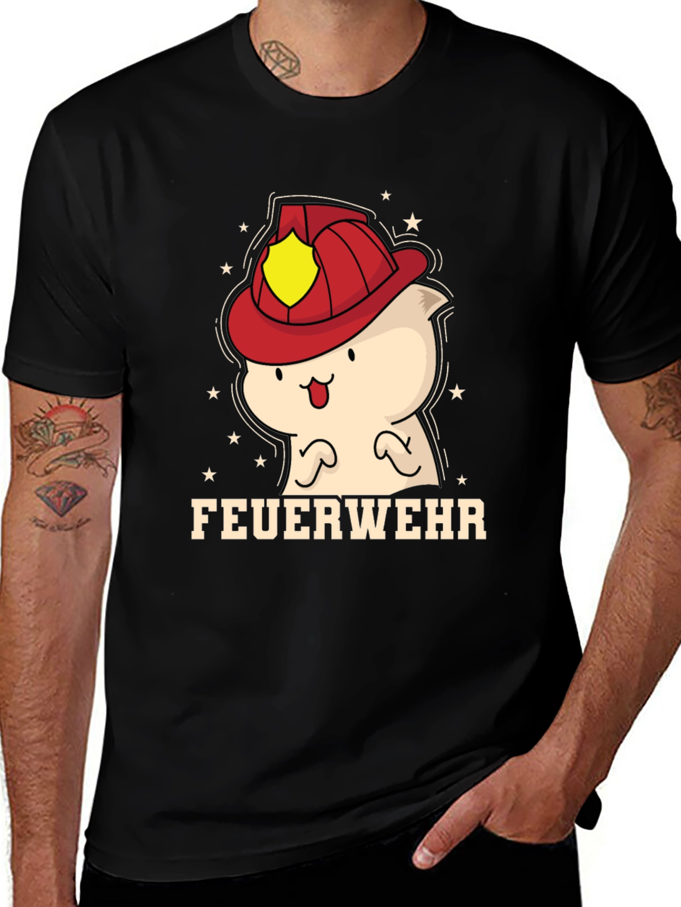 Cartoon Firefighter T-Shirt