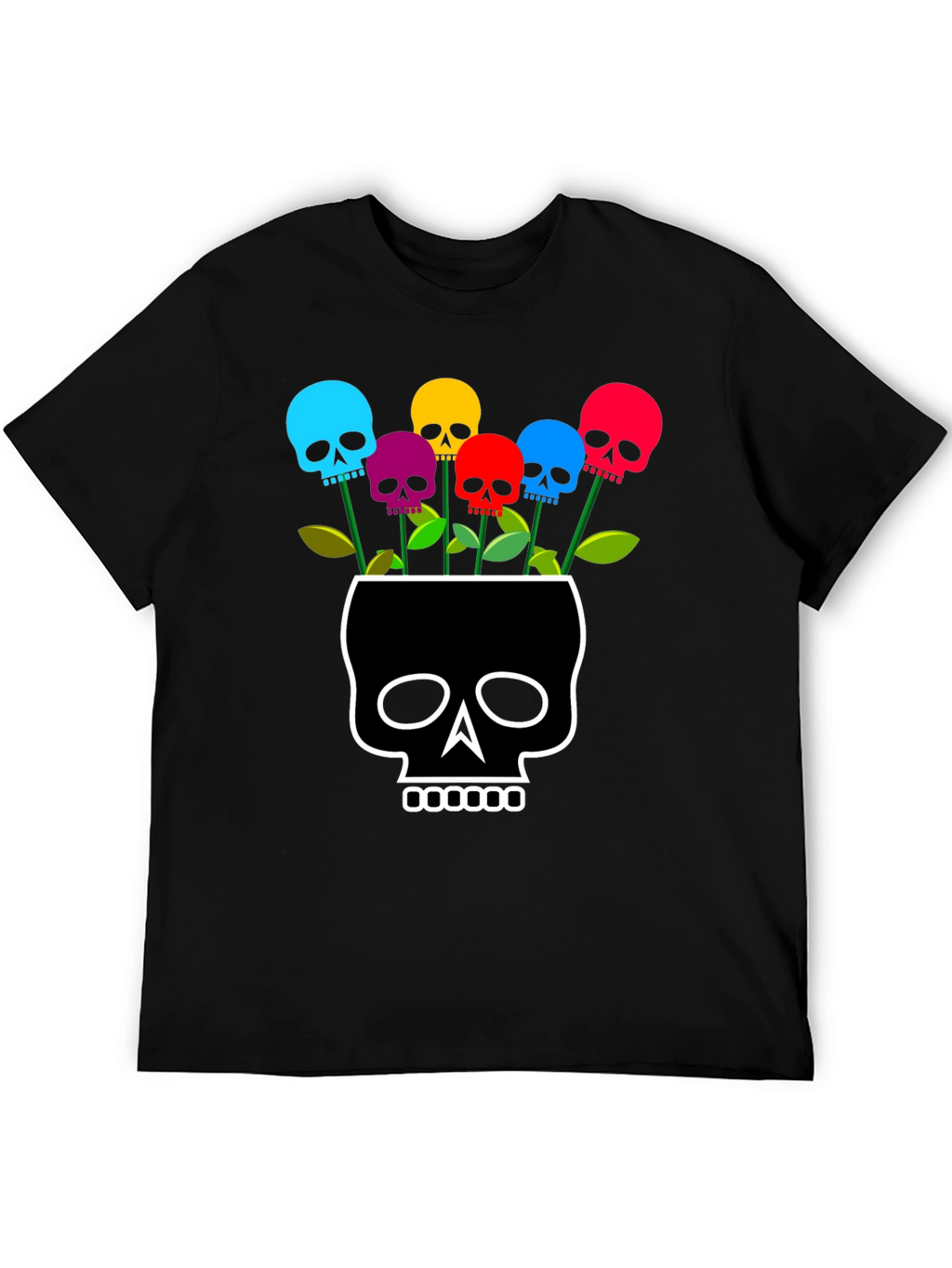 Skull Flower Graphic T-Shirt