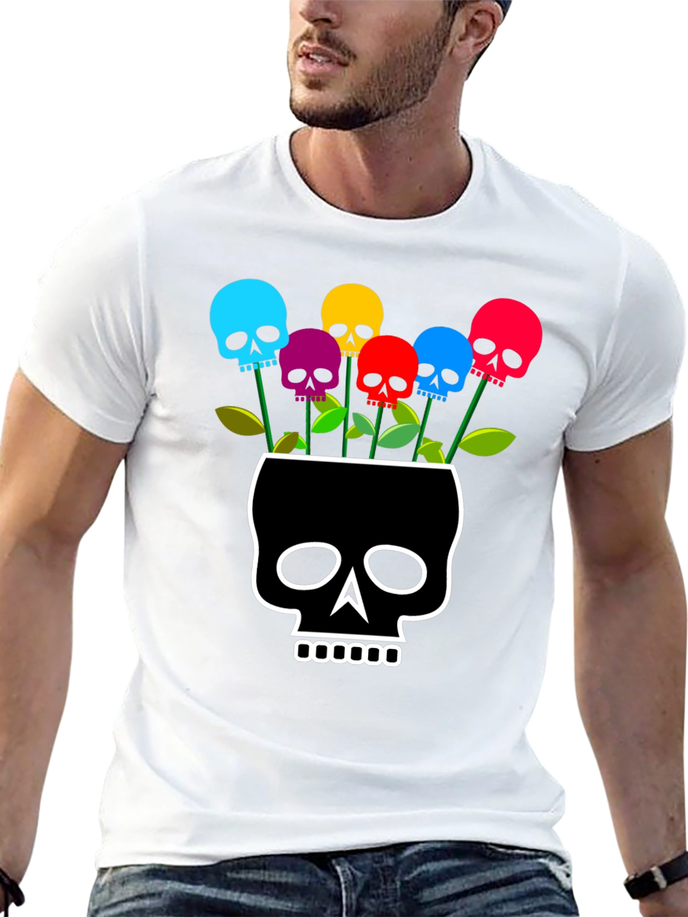 Skull Flower Graphic T-Shirt