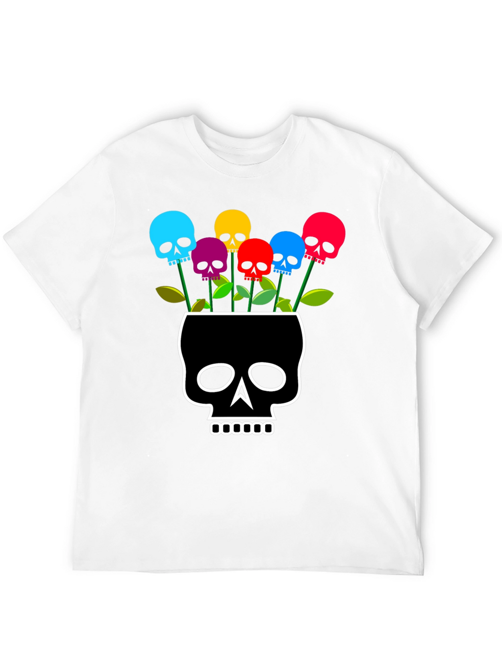 Skull Flower Graphic T-Shirt