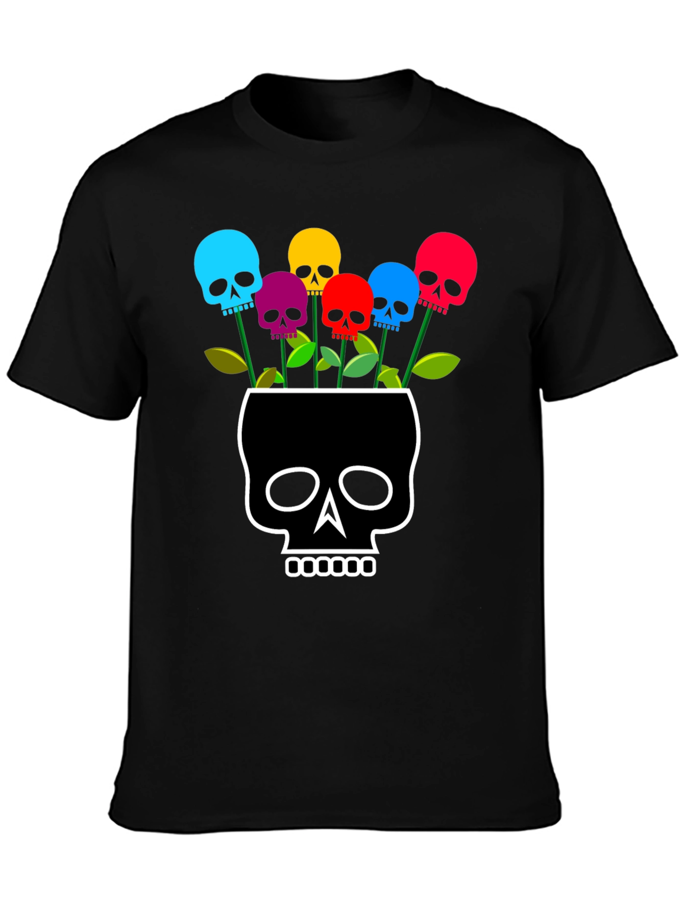 Skull Flower Graphic T-Shirt