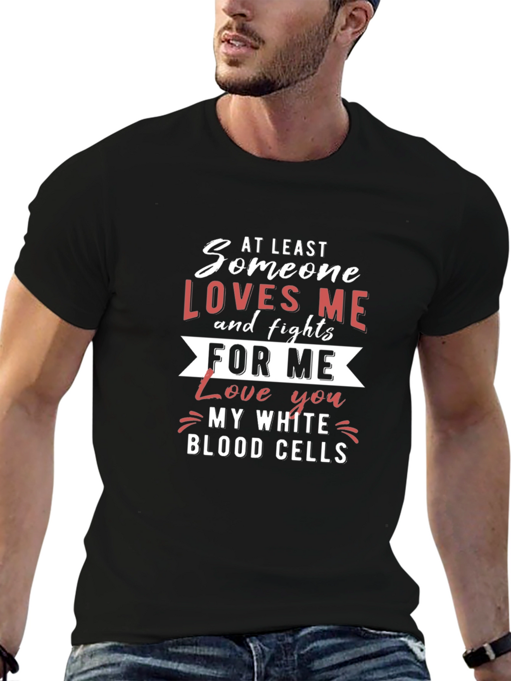 Someone Loves Me White Blood Cells Graphic Tee