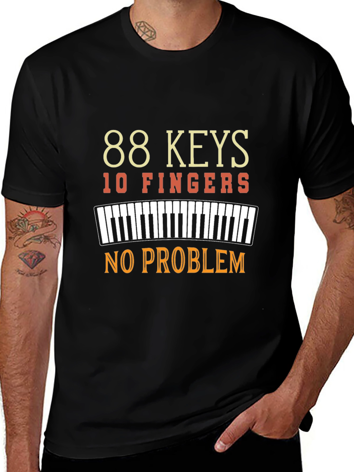 88 Keys 10 Fingers No Problem T-Shirt - Musician Tee