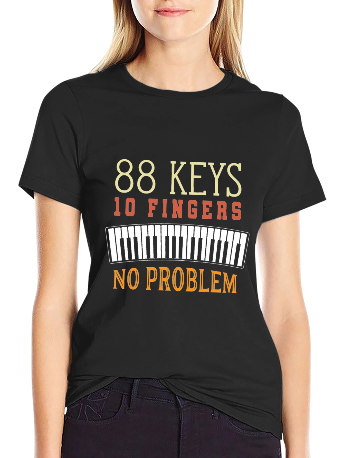 88 Keys 10 Fingers No Problem T-Shirt - Musician Tee
