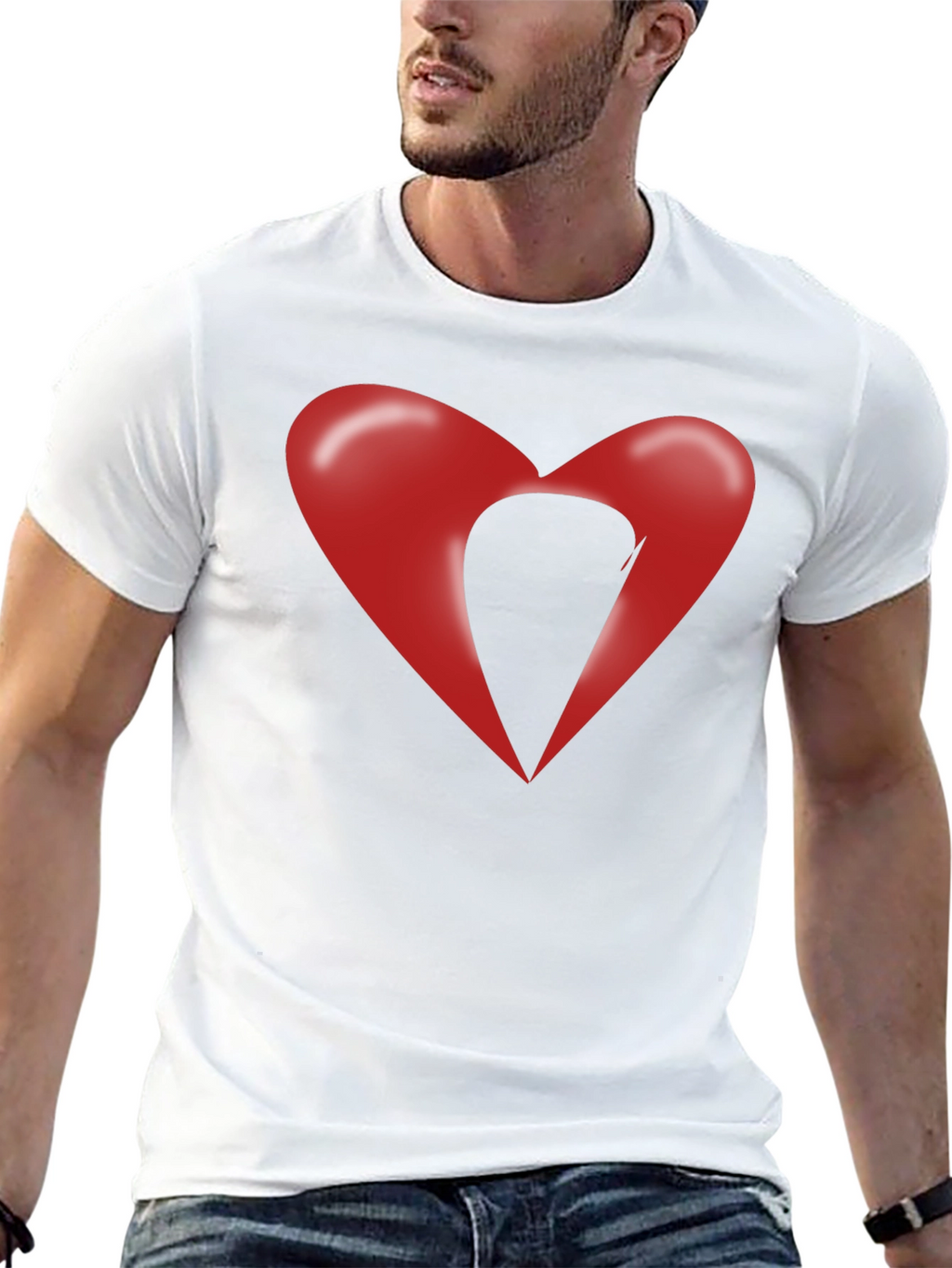 Abstract Heart Graphic Black T-Shirt