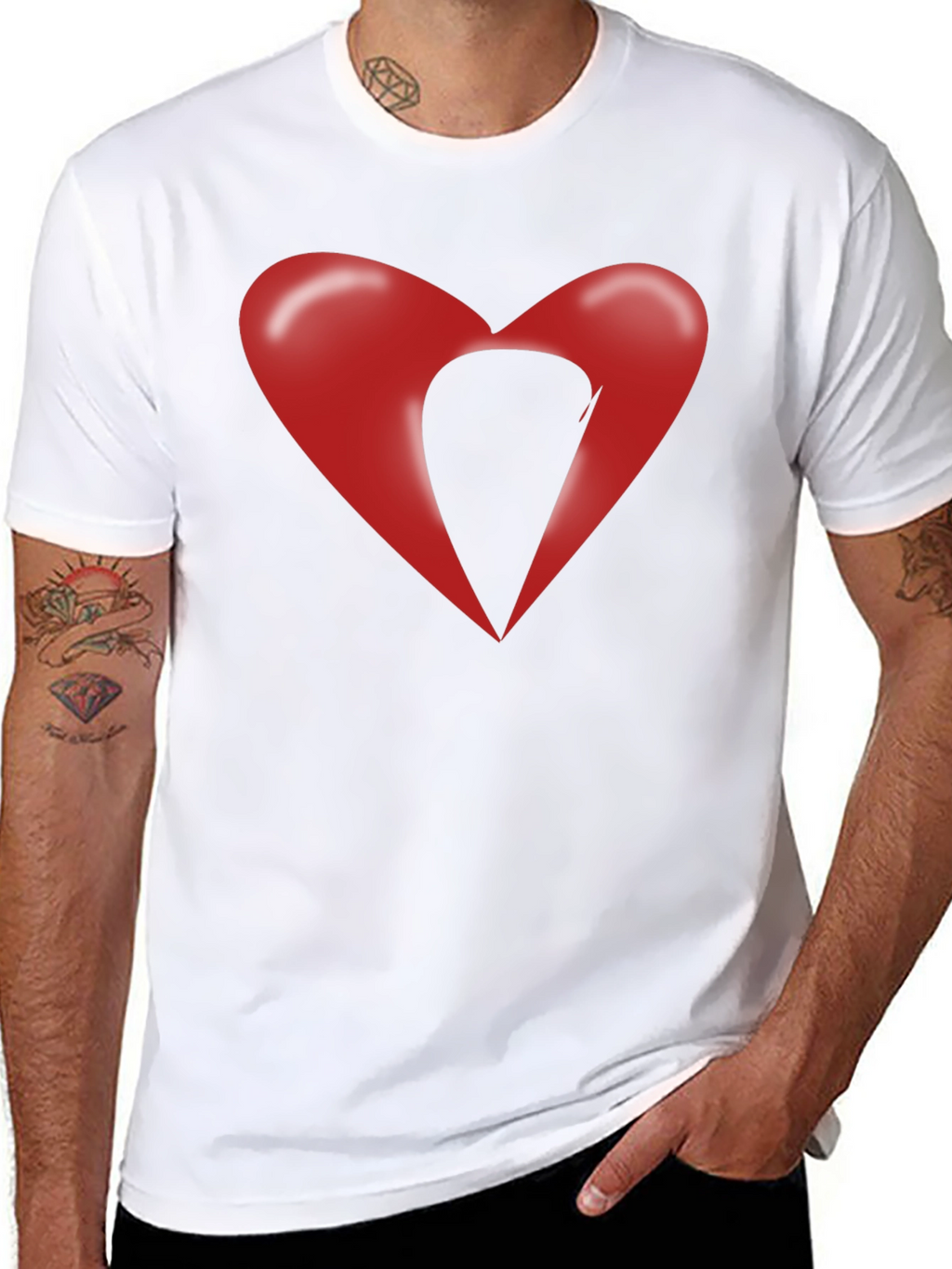 Abstract Heart Graphic Black T-Shirt