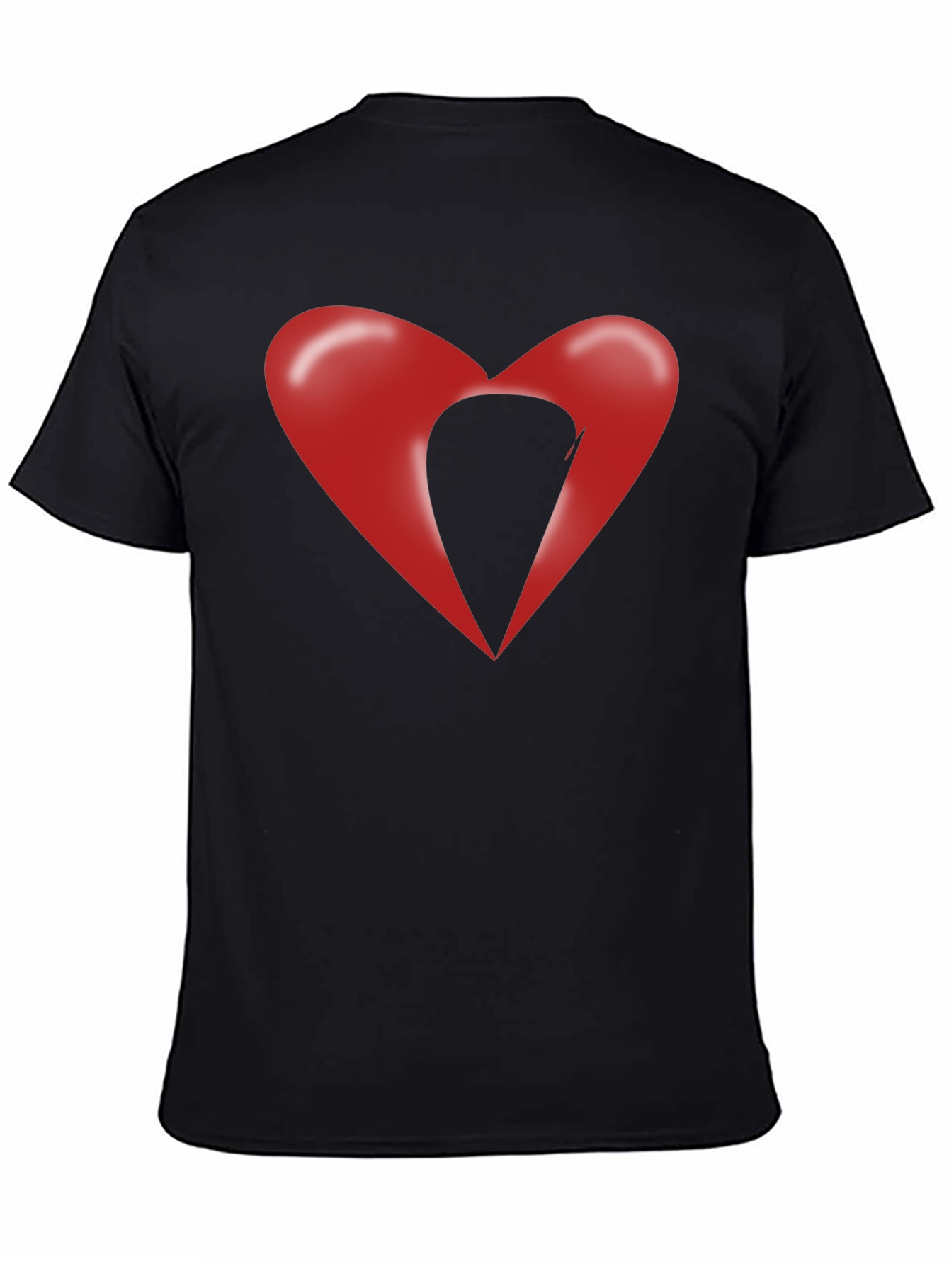 Abstract Heart Graphic Black T-Shirt