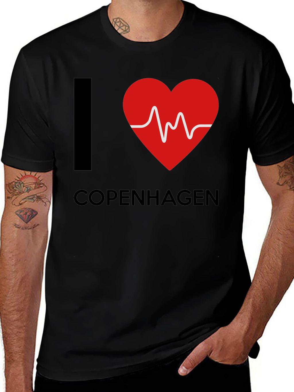 I Love Copenhagen T-Shirt - Heartbeat Design